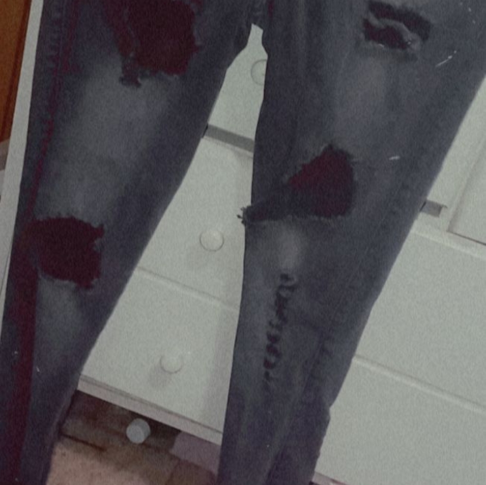 Black ripped jeans